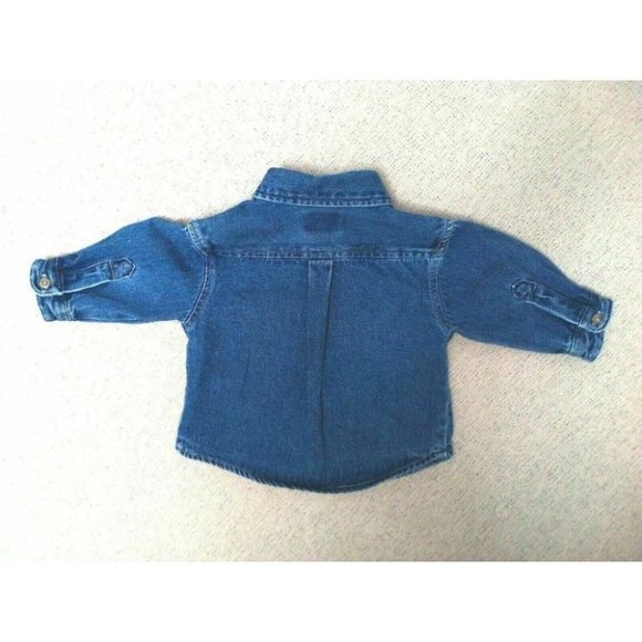 'Lil 66' Route 66 Toddler Front Pocket Button Down Collar Blue Denim Jacket 12M - Picture 11 of 16